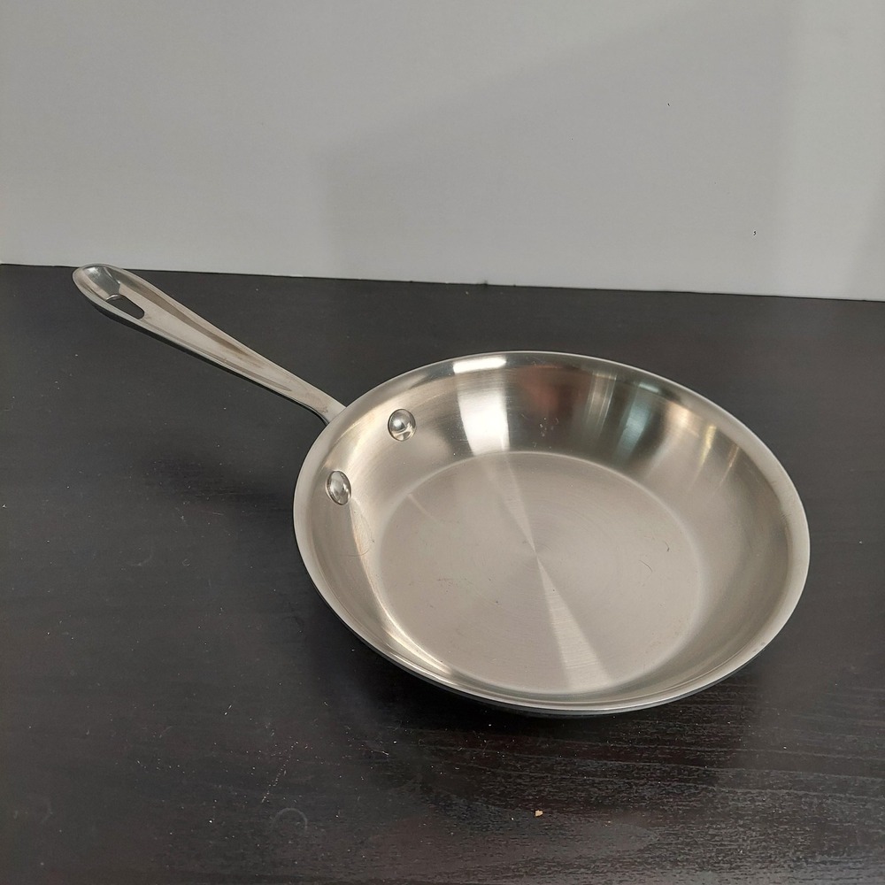 All-Clad Frying Pan 8 In Stainless Steel Silver Skillet Long Handle Cookware
